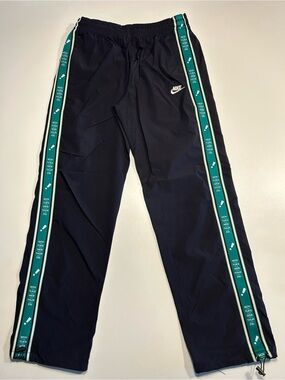 Nike Sportswear Days Of The Week Green Tape Black Nylon Track Pants